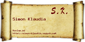 Simon Klaudia névjegykártya